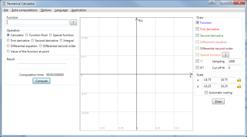 Numerical Calculator main window