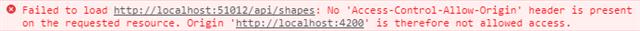 CORS error saying: Failed to load http://localhost:51012/api/shapes: No 