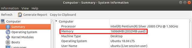 16GB of ram discovered correctly by Ubuntu System Information