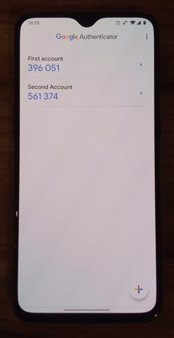 First and second accounts in google authenticator