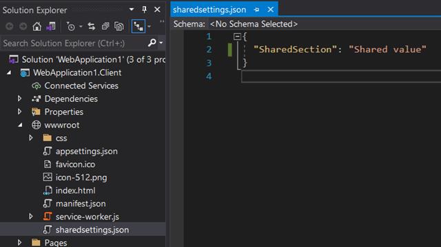 Shared settings file containing SharedSection with Shared Value
